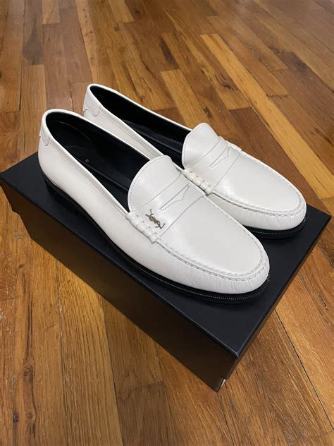 ysl white loafer